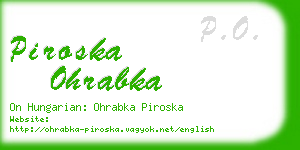 piroska ohrabka business card